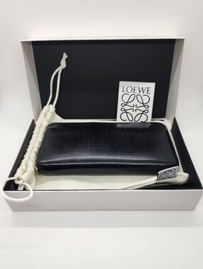 Loewe Black Anagram Zip-Around Wallet